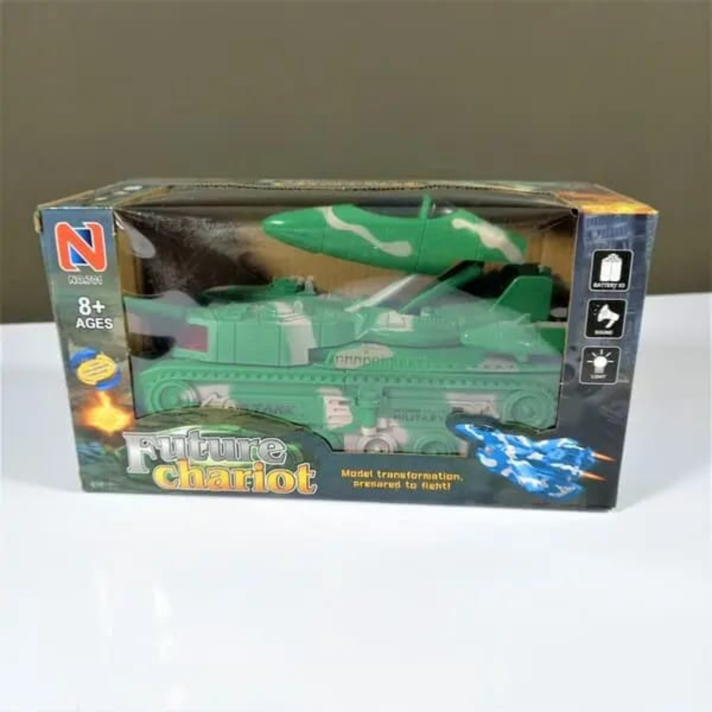 2-in-1 Military Aircraft & Tank Transforming Toy