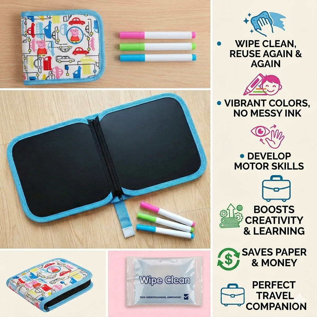 Magic Doodle Reusable Drawing Book (Random Color)